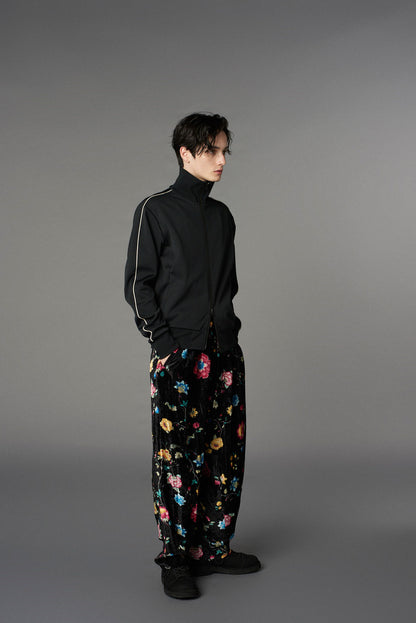 【1/17 10:00(JST) Release】RAYON VELVET PRINT CHINESE FLOWER WAIST DRAWSTRING PANTS