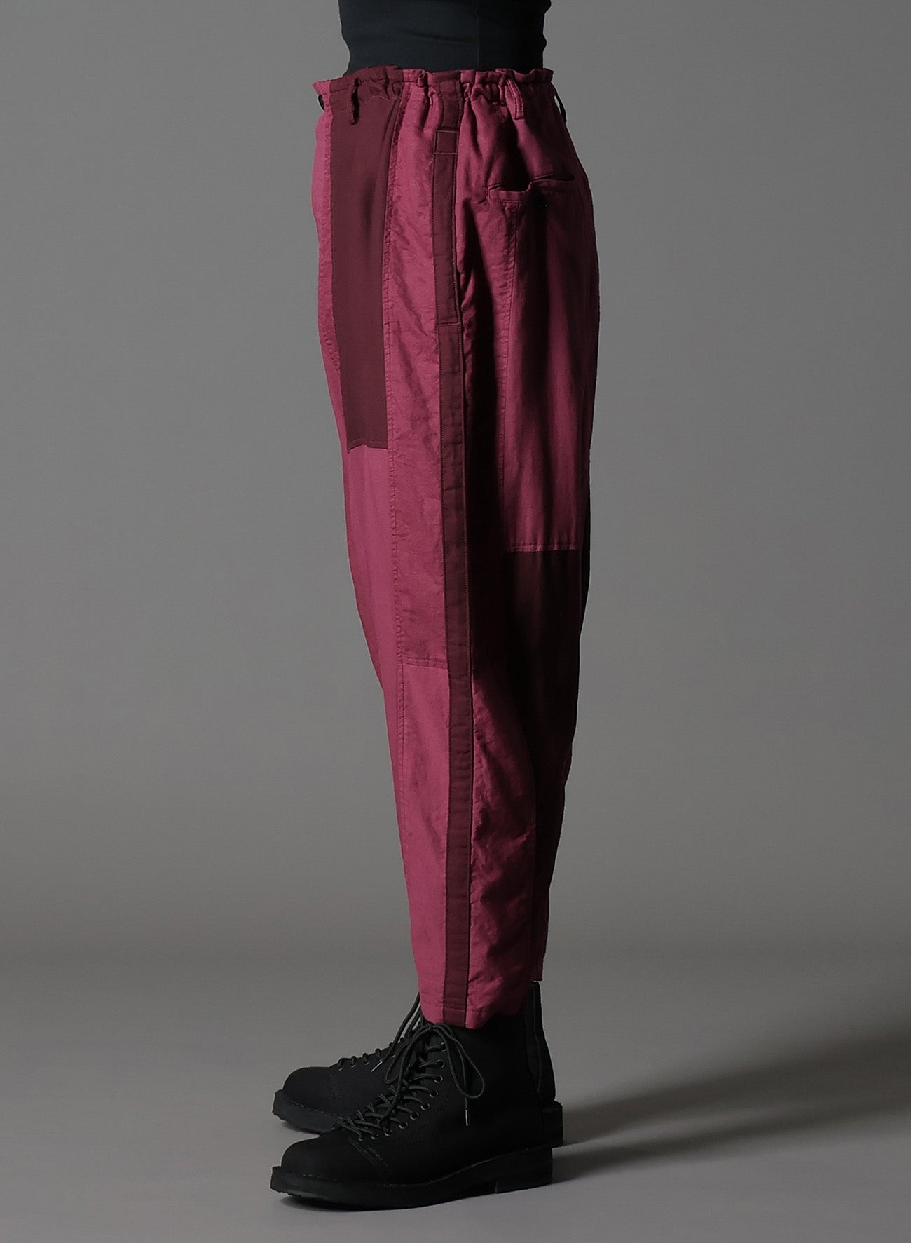 【1/17 10:00(JST) Release】CUBISM PATCHWORK  PRODUCT DYED   SIDE TAPE SALOUEL PANTS