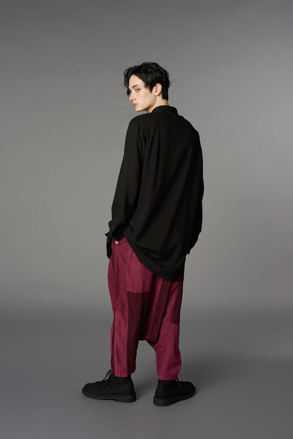 【1/17 10:00(JST) Release】CUBISM PATCHWORK  PRODUCT DYED   SIDE TAPE SALOUEL PANTS