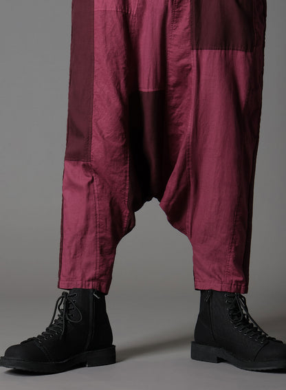 【1/17 10:00(JST) Release】CUBISM PATCHWORK  PRODUCT DYED   SIDE TAPE SALOUEL PANTS