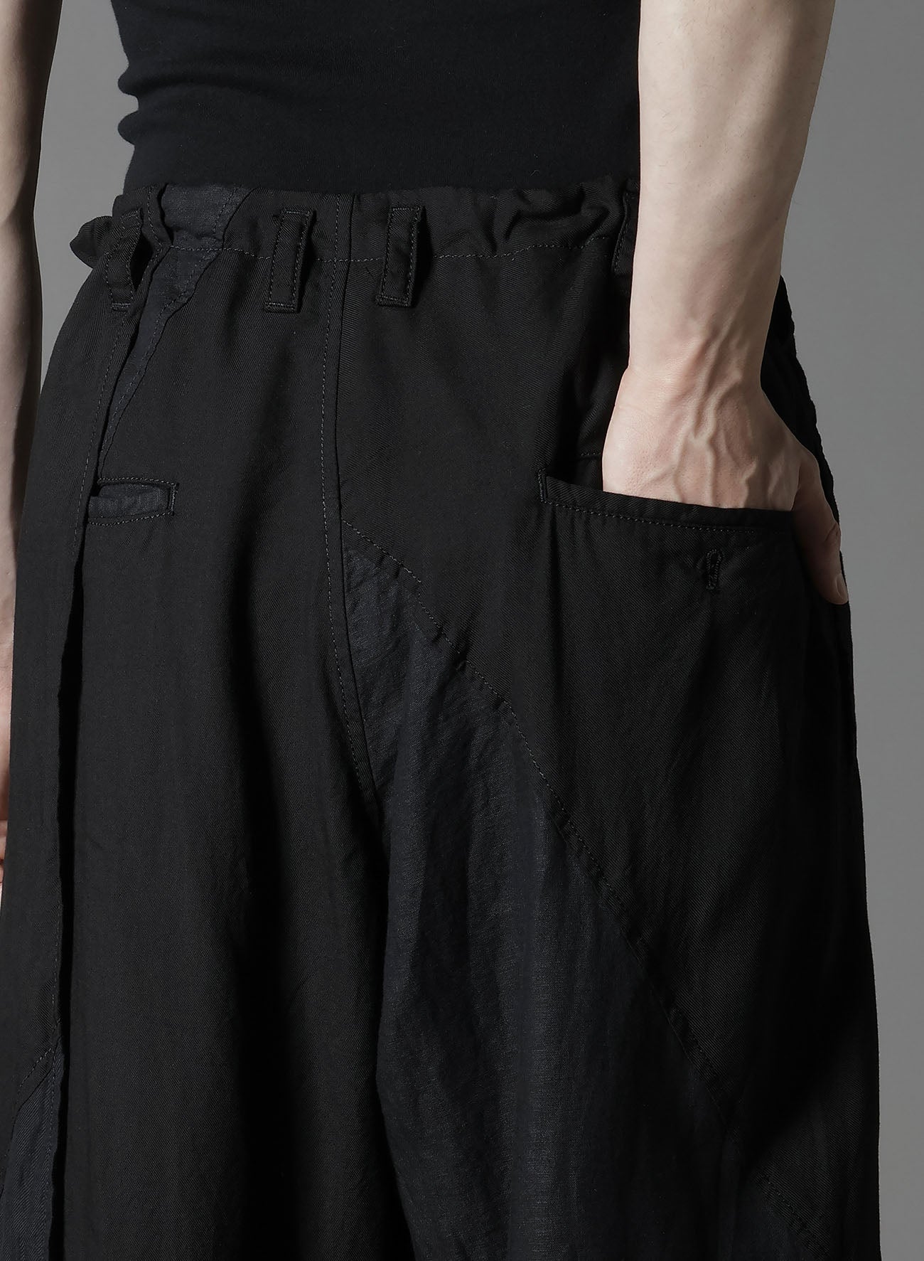 【1/17 10:00(JST) Release】CUBISM PATCHWORK  PRODUCT DYED  WRAP SKIRT PANTS