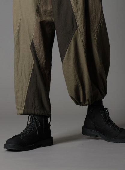 【1/17 10:00(JST) Release】CUBISM PATCHWORK  PRODUCT DYED HIGH WAIST TUCK PANTS