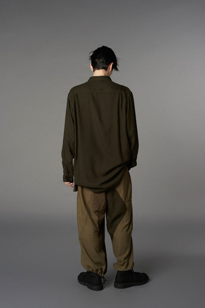 【1/17 10:00(JST) Release】CUBISM PATCHWORK  PRODUCT DYED HIGH WAIST TUCK PANTS