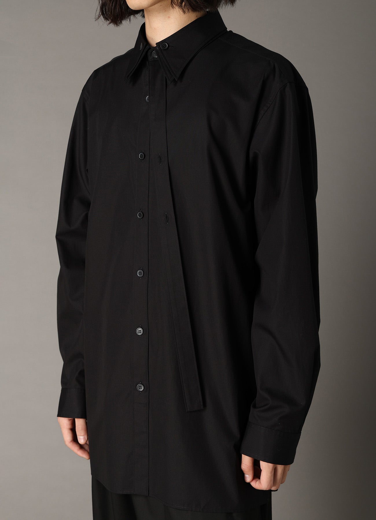 COTTON BROAD DOUBLE-LAYER COLLAR SHIRT