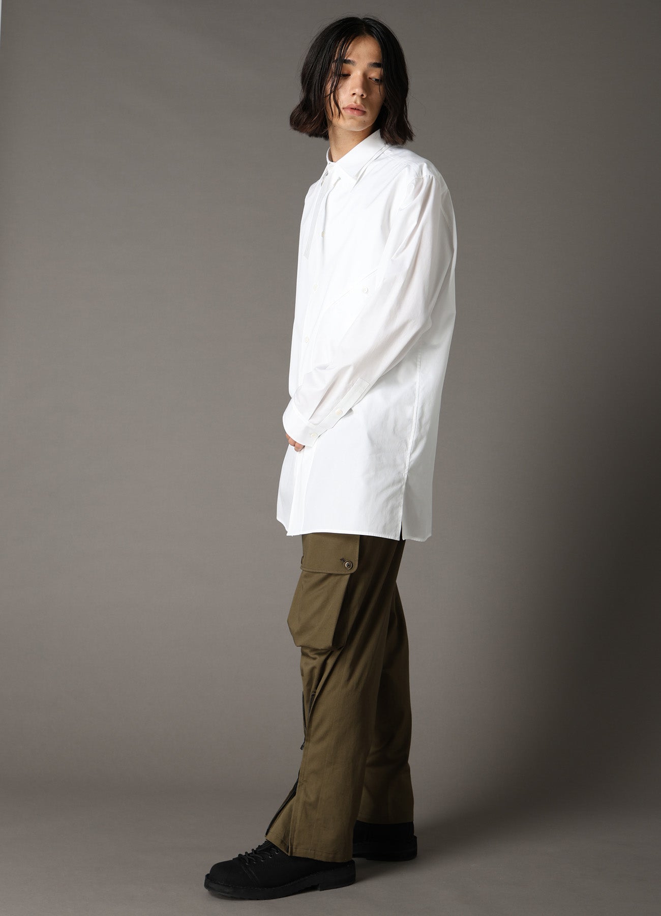 COTTON BROAD CURVED FRONT PANEL SHIRT – THE SHOP YOHJI YAMAMOTO