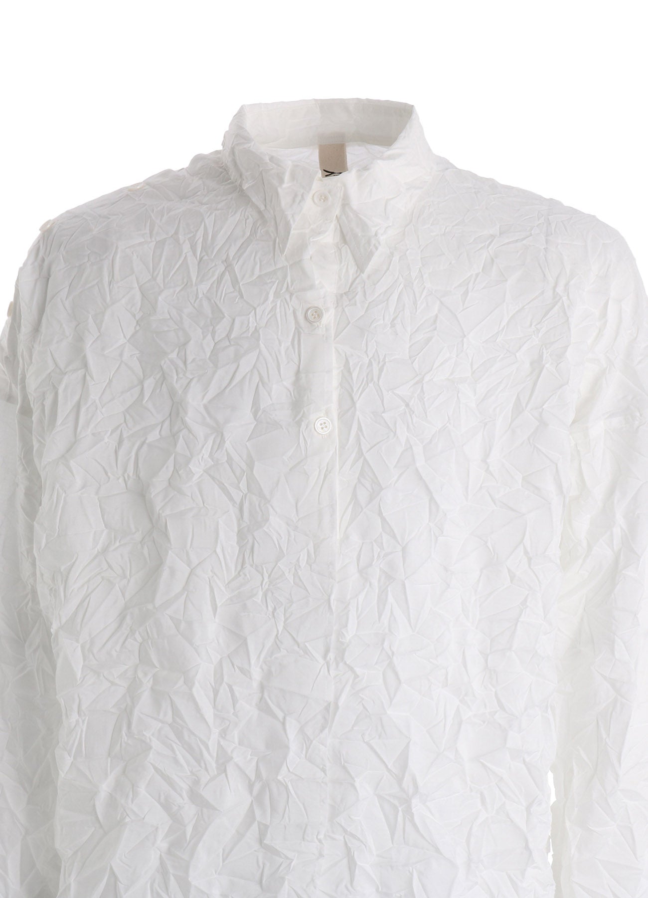 CRUSHED FABRIC DATCHED DOLMAN SHIRT