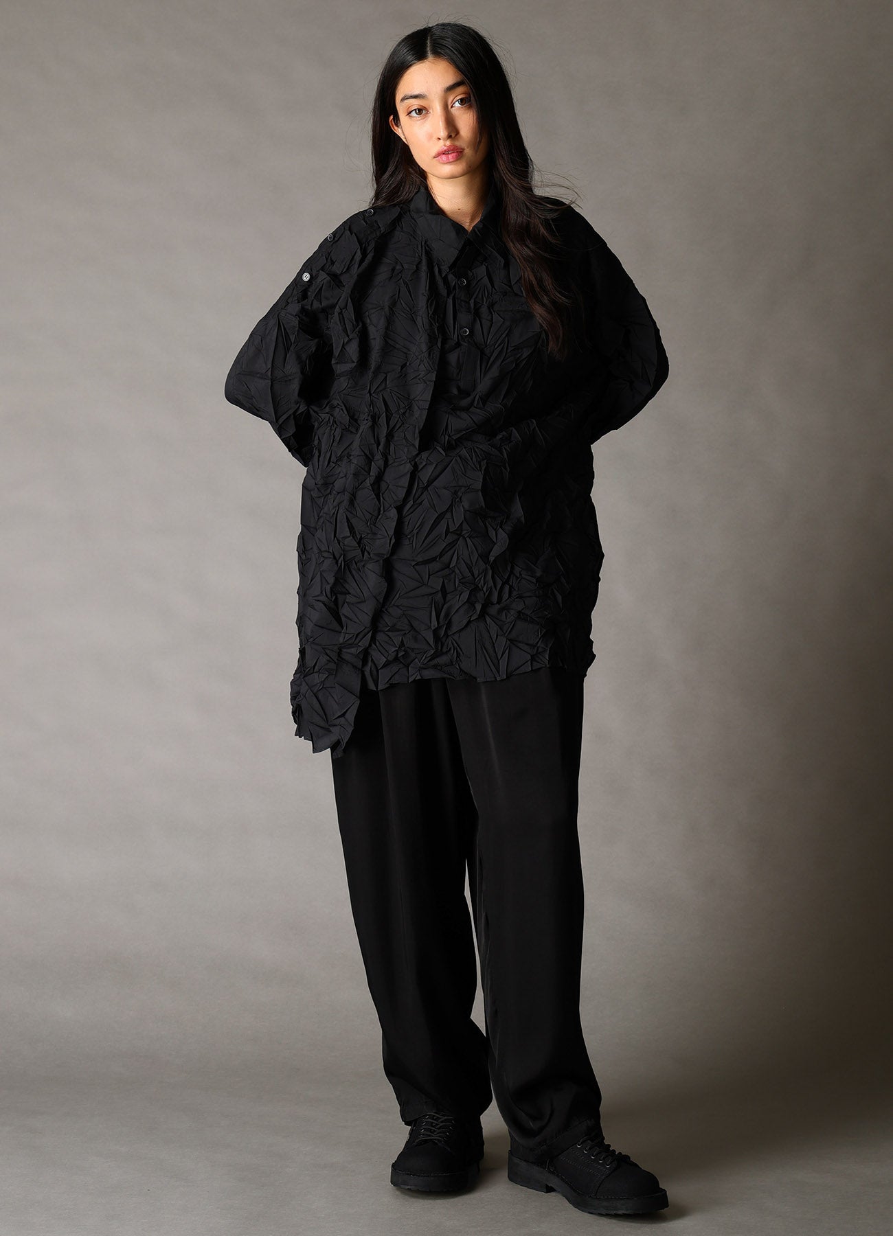 ommo 新品未使用　SLEEVE FUR BIG SHOULDER CT CRUSHED FABRIC DATCHED DOLMAN SHIRT – THE SHOP YOHJI YAMAMOTO
