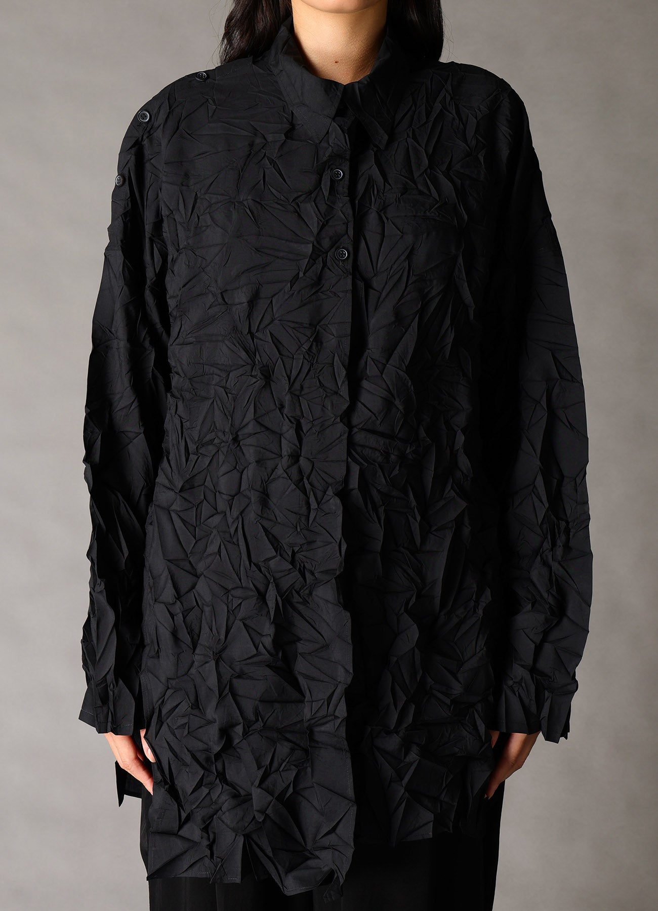 CRUSHED FABRIC DATCHED DOLMAN SHIRT – THE SHOP YOHJI YAMAMOTO