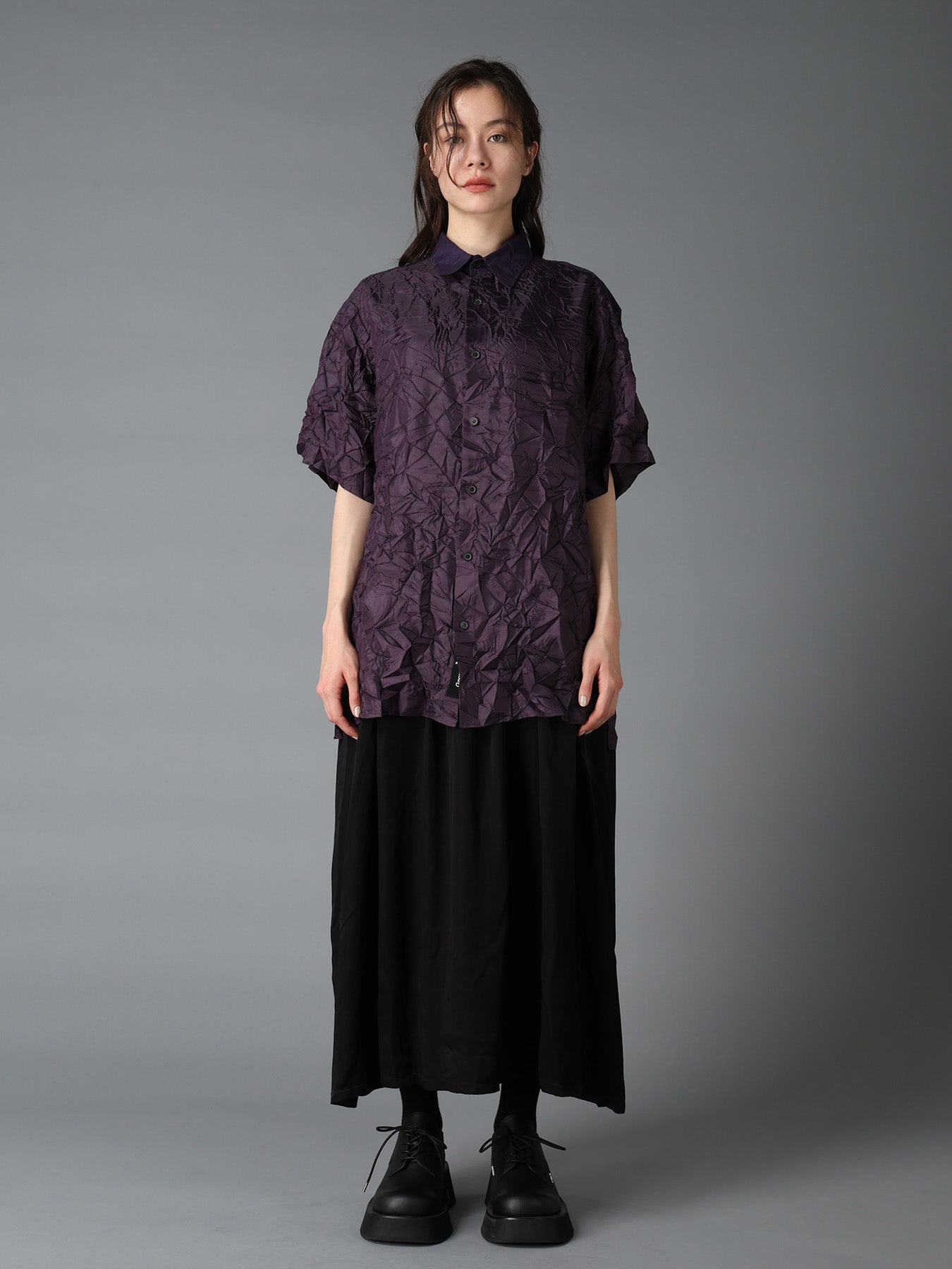 CRUSHED FABRIC SHORT SLEEVE SHIRT – THE SHOP YOHJI YAMAMOTO