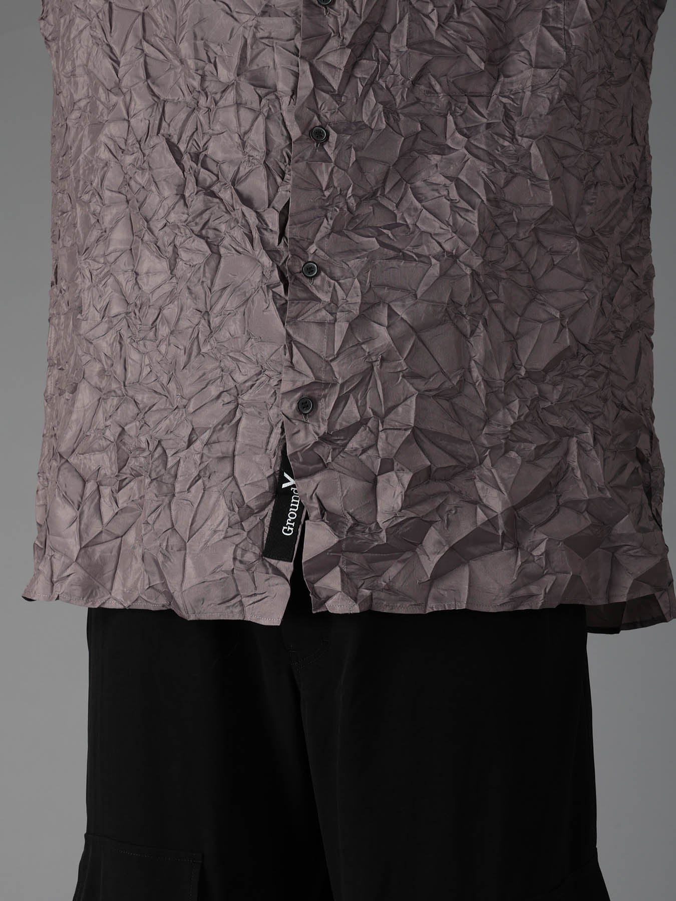 CRUSHED FABRIC SHORT SLEEVE SHIRT