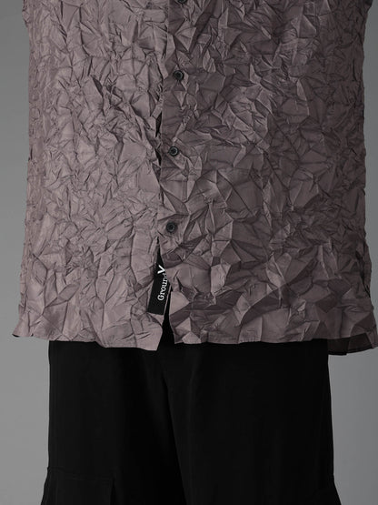 CRUSHED FABRIC SHORT SLEEVE SHIRT