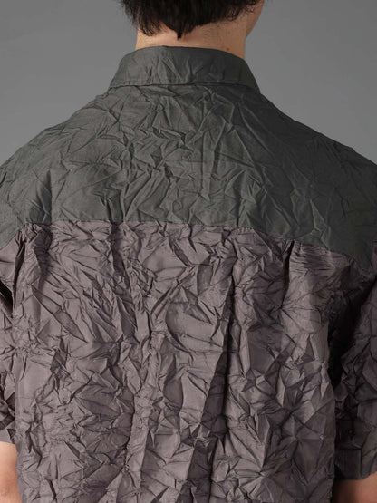 CRUSHED FABRIC SHORT SLEEVE SHIRT