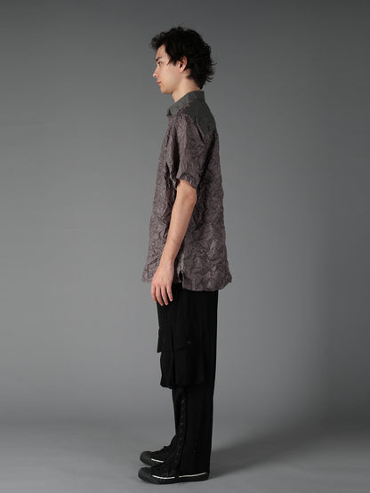 CRUSHED FABRIC SHORT SLEEVE SHIRT