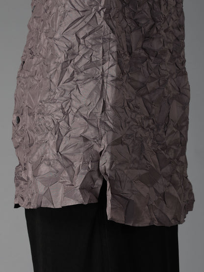 CRUSHED FABRIC SHORT SLEEVE SHIRT
