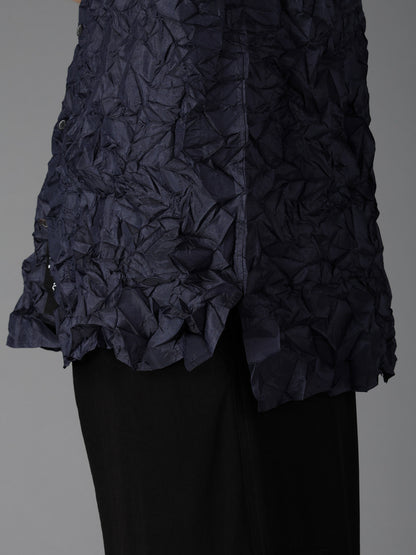 CRUSHED FABRIC SHORT SLEEVE SHIRT