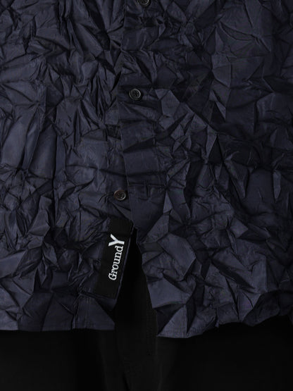 CRUSHED FABRIC SHORT SLEEVE SHIRT