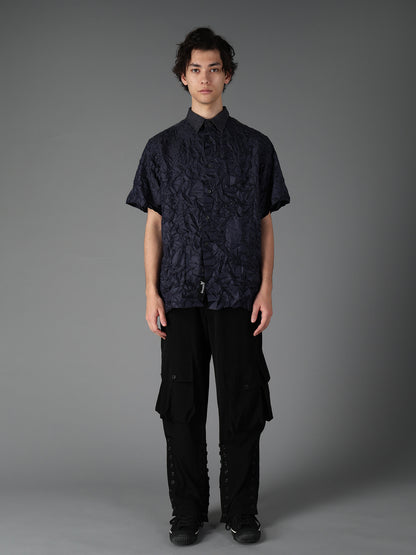 CRUSHED FABRIC SHORT SLEEVE SHIRT