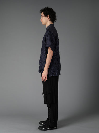CRUSHED FABRIC SHORT SLEEVE SHIRT