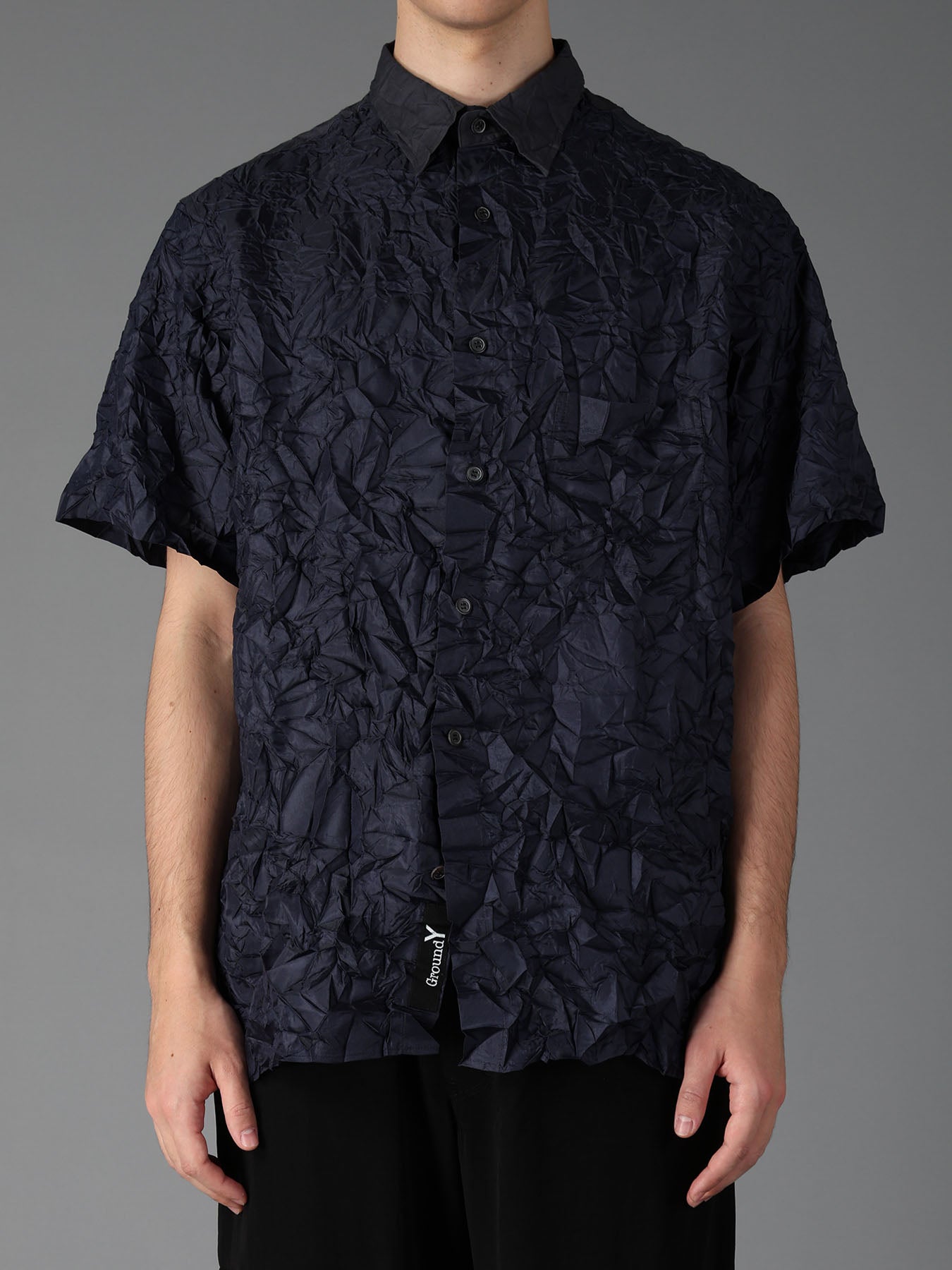 CRUSHED FABRIC SHORT SLEEVE SHIRT