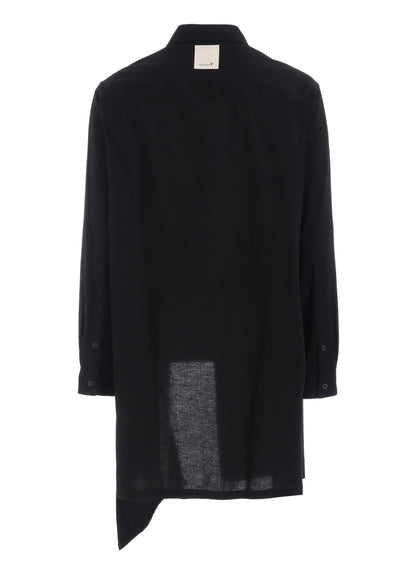 ASYMMETRIC CUTWORK EMBROIDERY LIGHT TWILL SHIRT