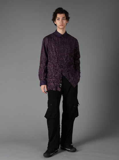 CRUSHED FABRIC LONG SLEEVE SHIRT