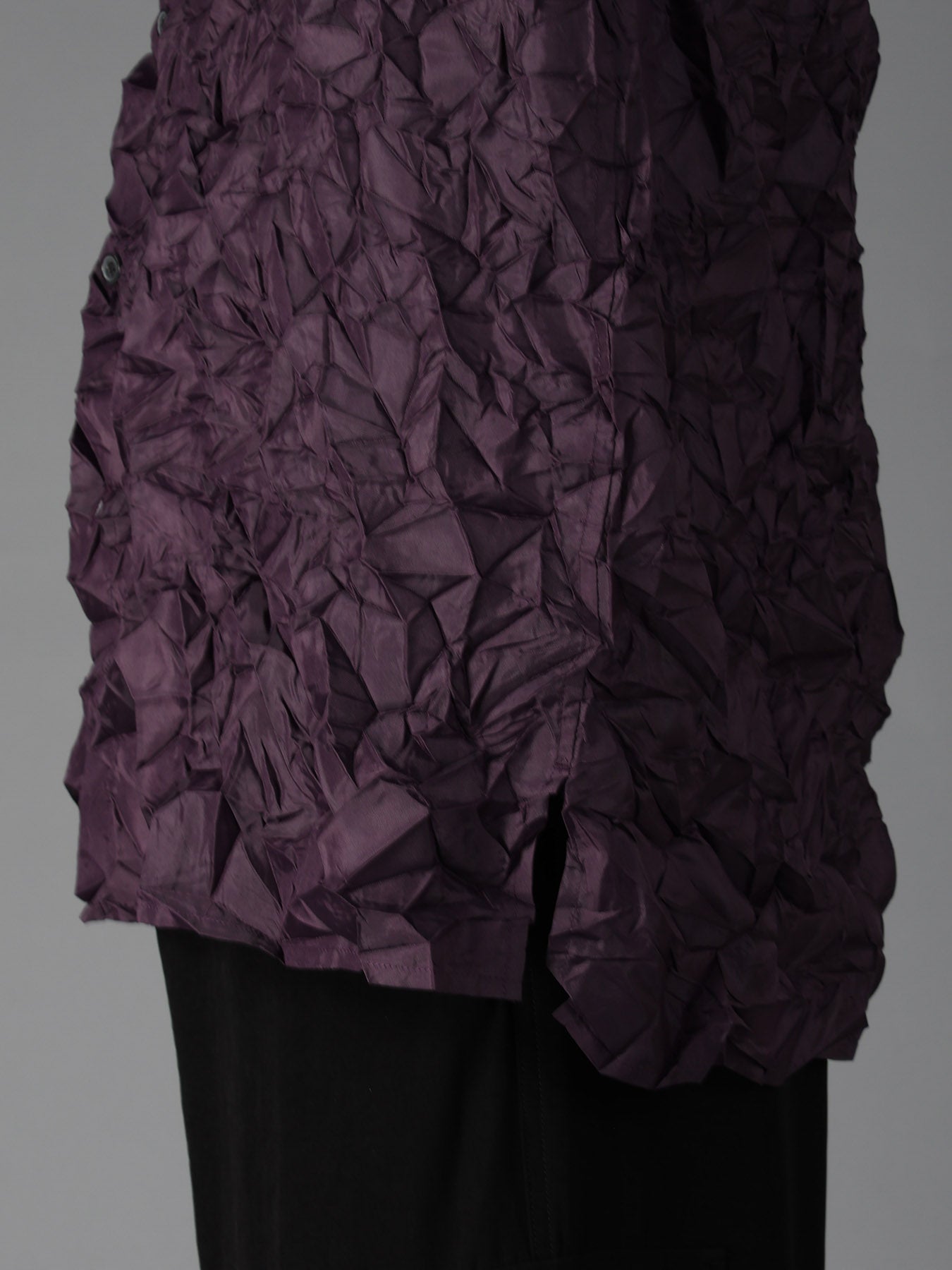 CRUSHED FABRIC LONG SLEEVE SHIRT