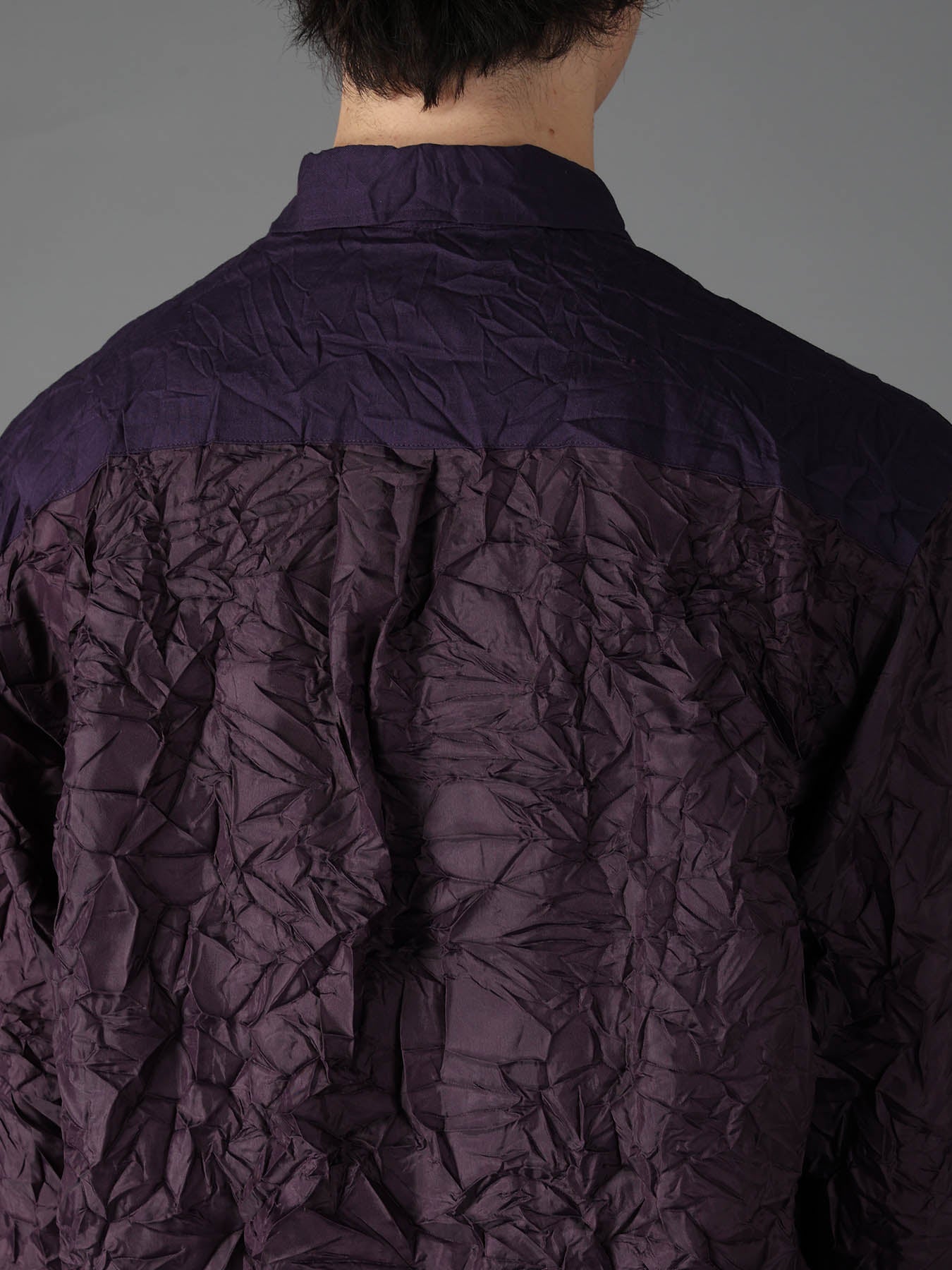CRUSHED FABRIC LONG SLEEVE SHIRT