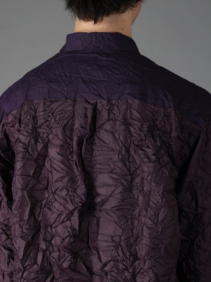 CRUSHED FABRIC LONG SLEEVE SHIRT