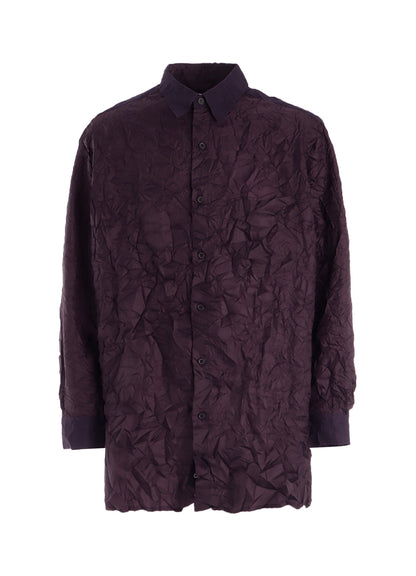 CRUSHED FABRIC LONG SLEEVE SHIRT