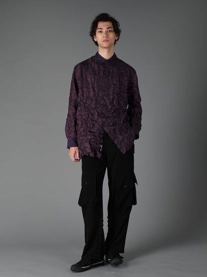 CRUSHED FABRIC LONG SLEEVE SHIRT