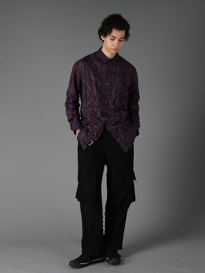 CRUSHED FABRIC LONG SLEEVE SHIRT