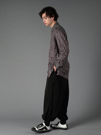 CRUSHED FABRIC LONG SLEEVE SHIRT