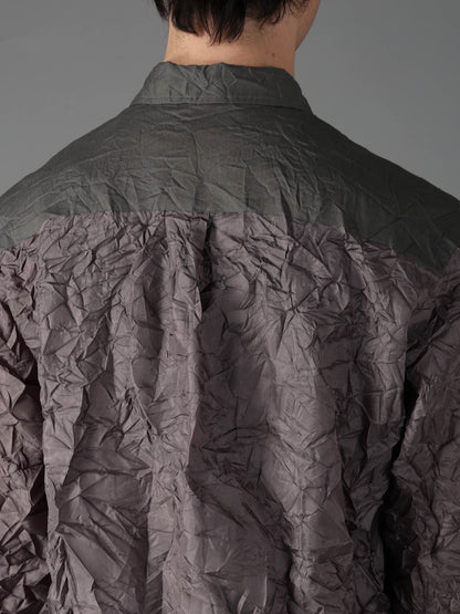 CRUSHED FABRIC LONG SLEEVE SHIRT