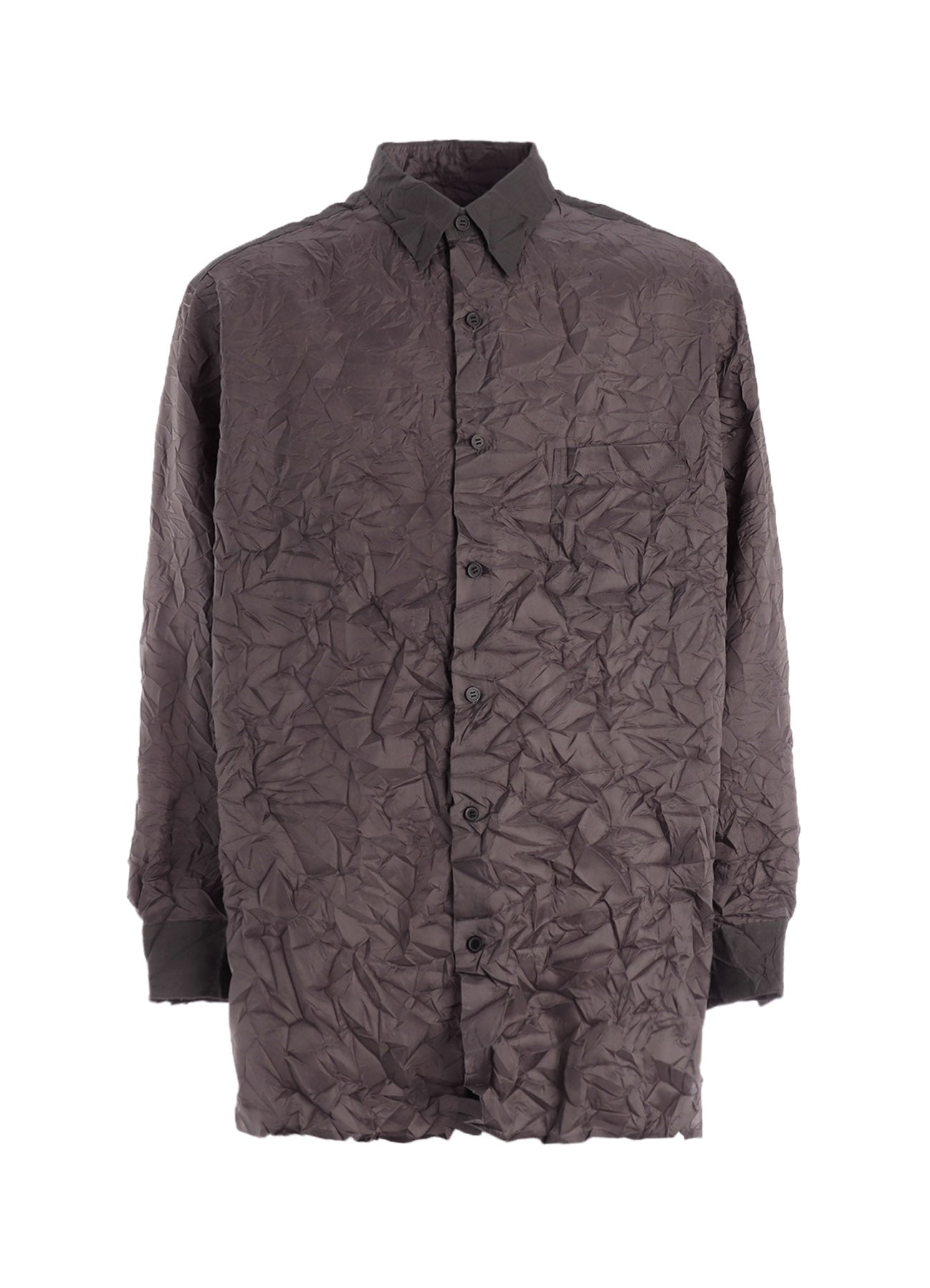 CRUSHED FABRIC LONG SLEEVE SHIRT