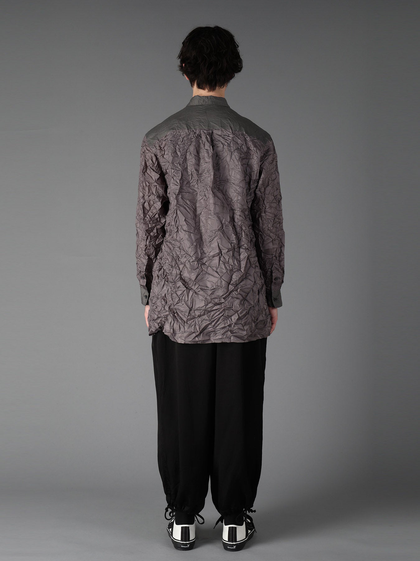 CRUSHED FABRIC LONG SLEEVE SHIRT