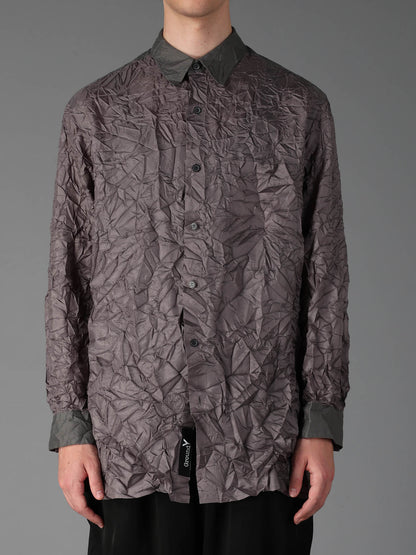 CRUSHED FABRIC LONG SLEEVE SHIRT