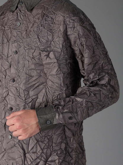 CRUSHED FABRIC LONG SLEEVE SHIRT