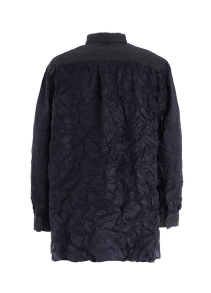 CRUSHED FABRIC LONG SLEEVE SHIRT