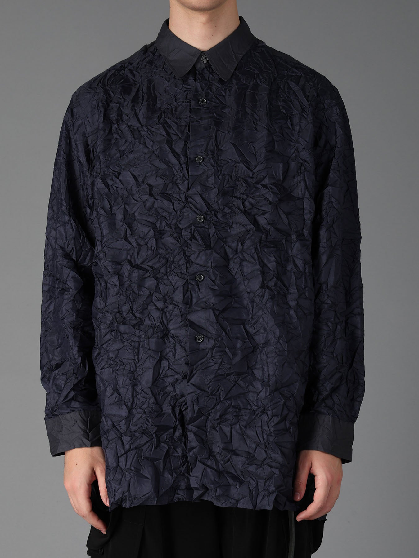 CRUSHED FABRIC LONG SLEEVE SHIRT – THE SHOP YOHJI YAMAMOTO