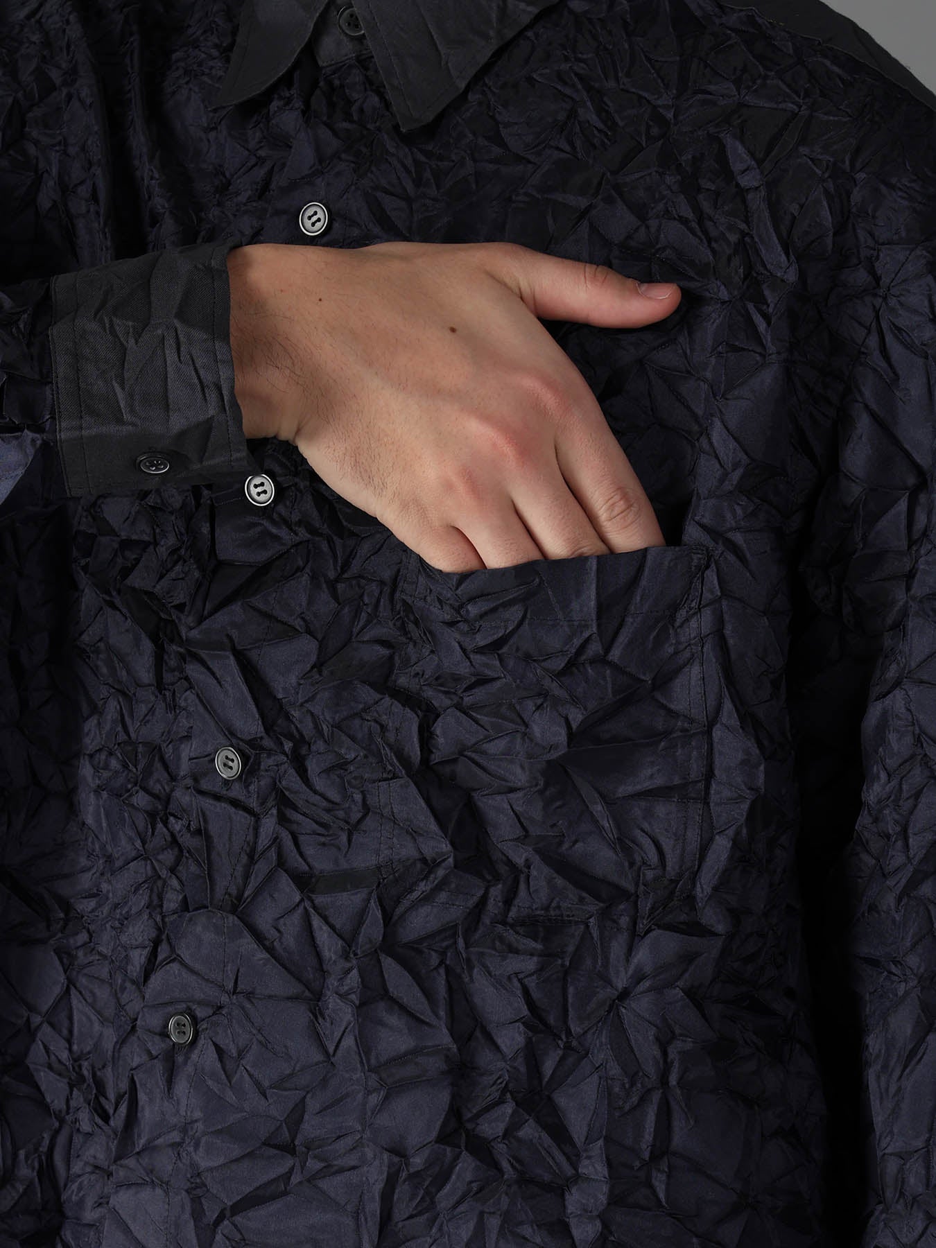 CRUSHED FABRIC LONG SLEEVE SHIRT – THE SHOP YOHJI YAMAMOTO
