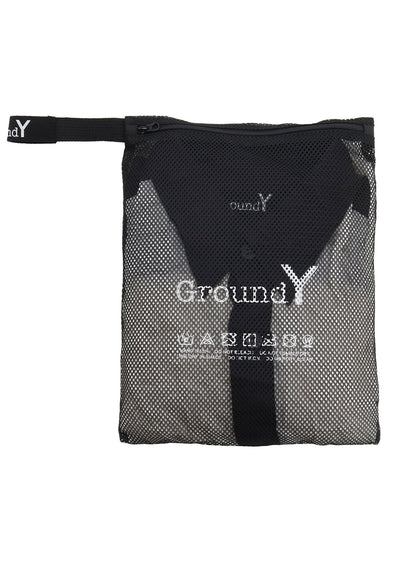 CRUSHED FABRIC LONG SLEEVE SHIRT-BLACK × WHITE