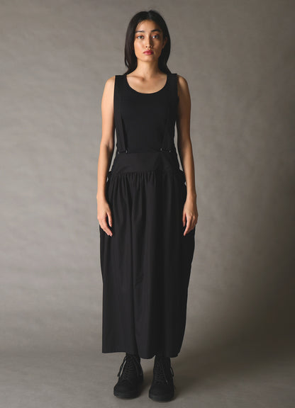COTTON BROAD SUSPENDER SKIRT