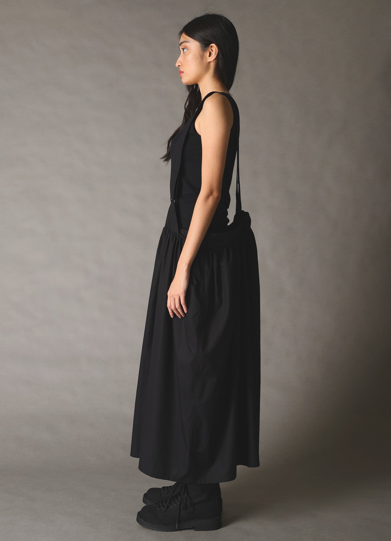 COTTON BROAD SUSPENDER SKIRT