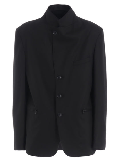 TR TWILL 3-BUTTON ZIP POCKET TAILORED JACKET
