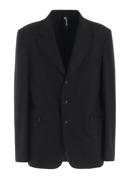 TR TWILL 3-BUTTON ZIP POCKET TAILORED JACKET