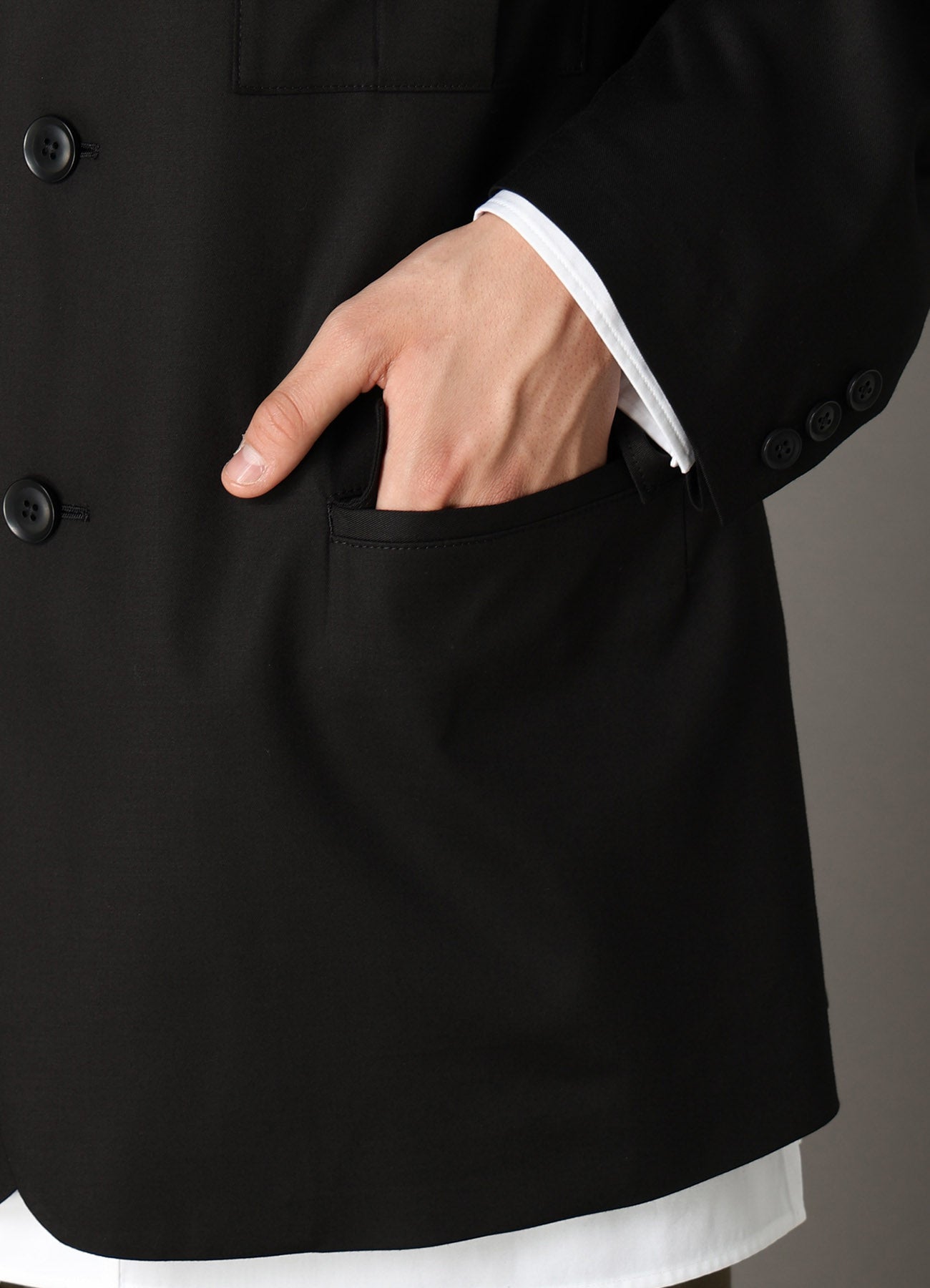 TR TWILL STAND COLLAR GUSSET POCKET JACKET