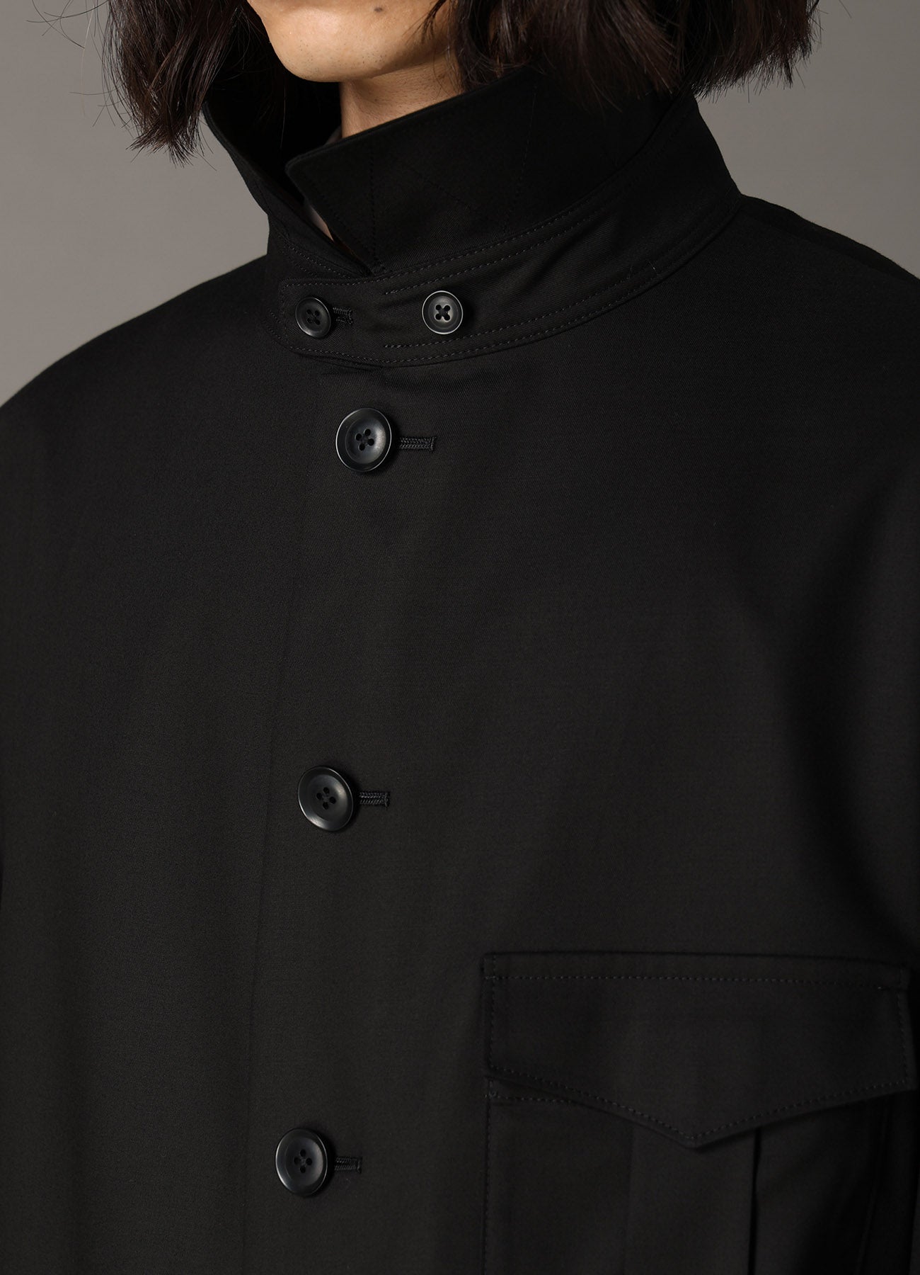TR TWILL STAND COLLAR GUSSET POCKET JACKET