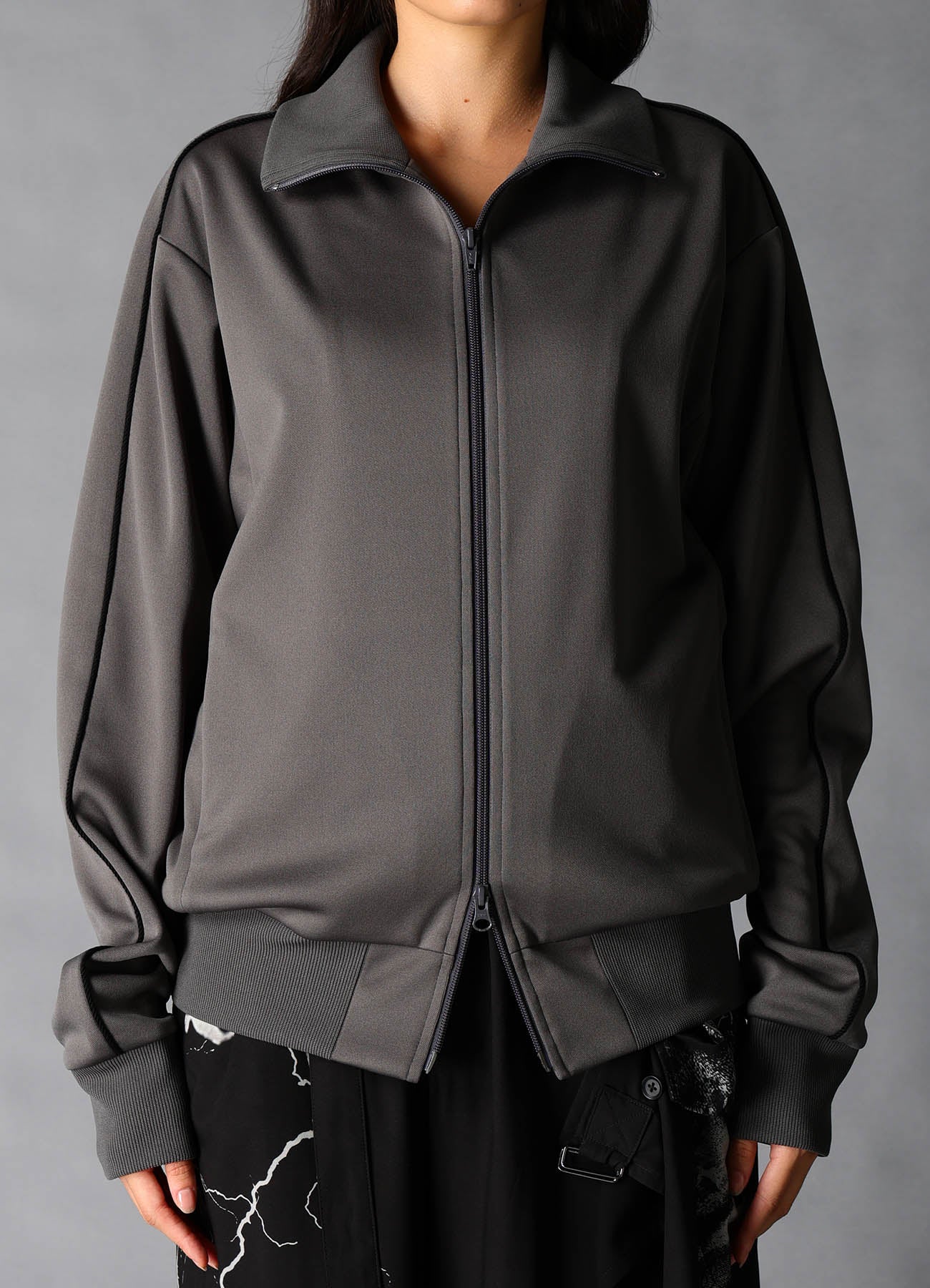 POLYESTER SMOOTH SPLIT RAGLAN TRACK JACKET – THE SHOP YOHJI YAMAMOTO