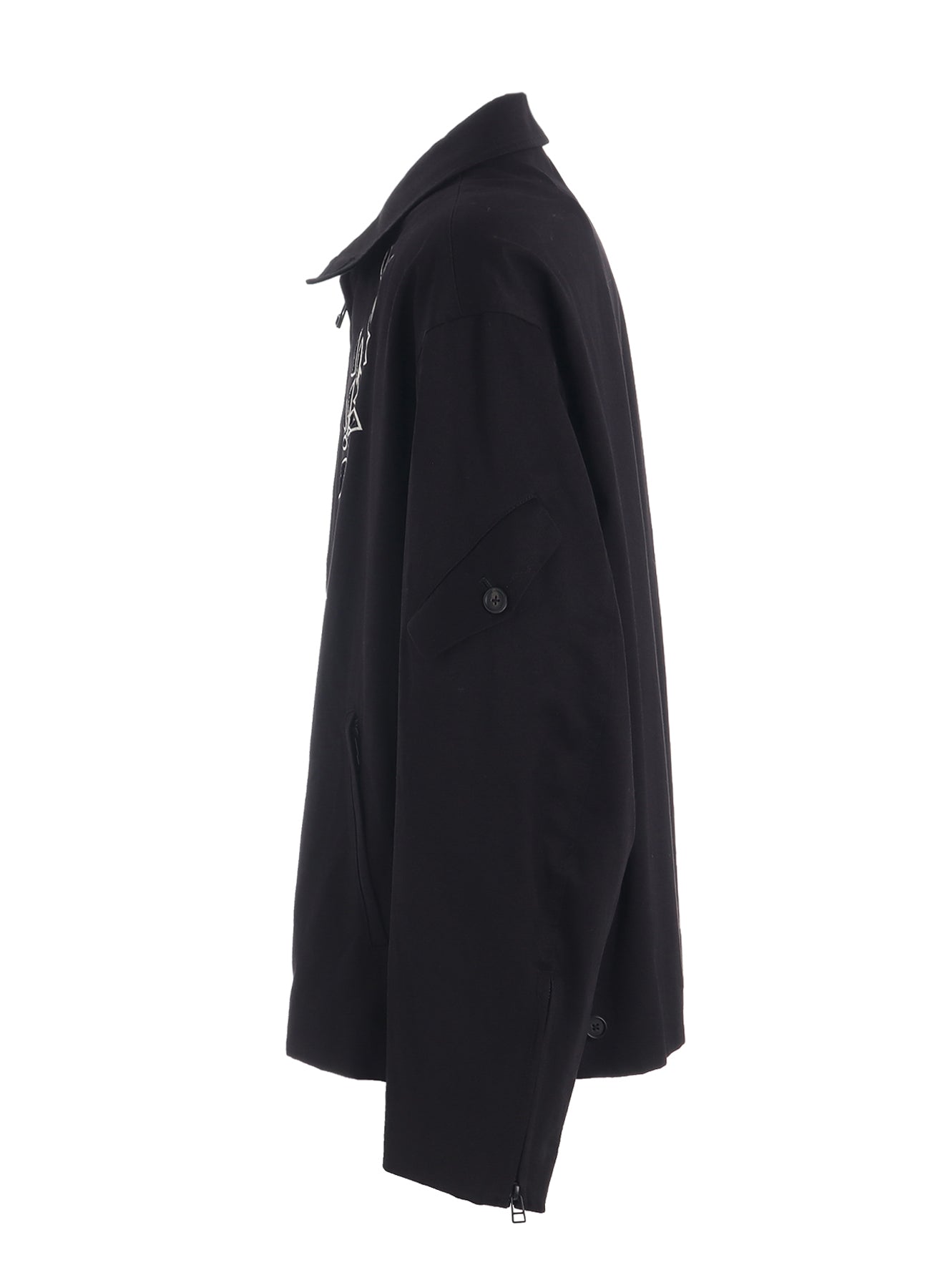 WHIPCORD CUTWORK SLEEVE-POCKET DRIZZLER JACKET