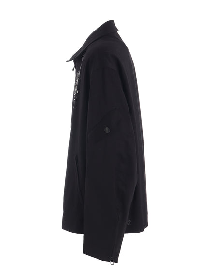 WHIPCORD CUTWORK SLEEVE-POCKET DRIZZLER JACKET